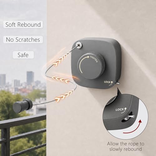 Retractable Clothesline Indoor/Outdoor, Portable Non-Sagging Wall Mounted - Image 7