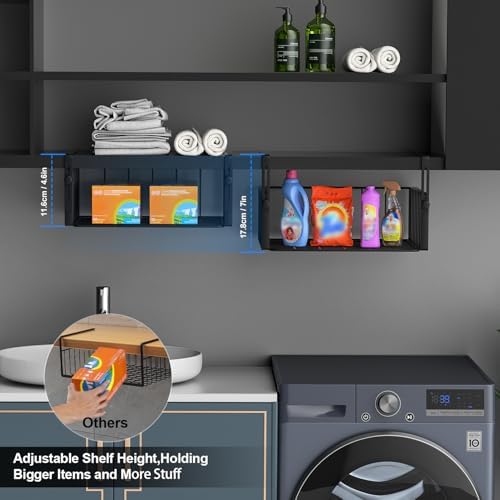 AmonHouseware 2Pack Under Shelf Basket Storage, Adjustable Hanging - Image 3