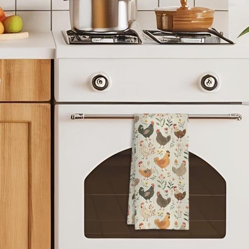 Farmhouse Chicken Rooster Kitchen Towels, Chicken Dish Towels, Rooster Decor - Image 4