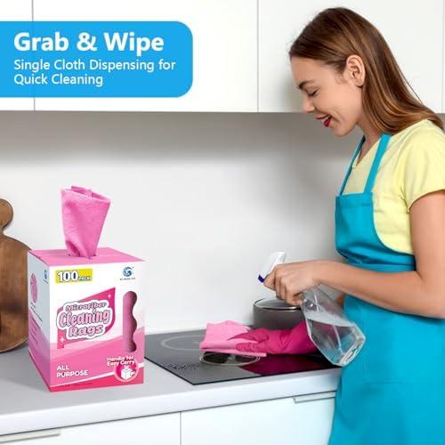 GLIMGLINT Microfiber Cleaning Cloth 100 Pack, Reusable Paper Towels 11 x 9 - Image 3