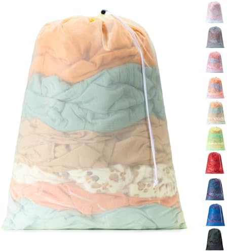 1 Pack Mesh Travel Laundry Bag 24" x 36"Extra Large Dirty Clothes Organizer by Unknown