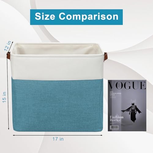 Bagnizer Large Fabric Storage Baskets | 50L Storage Bins, Decorative Linen - Image 3