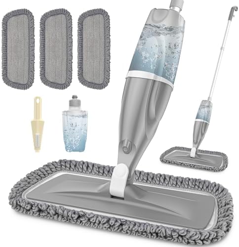 Microfiber Spray Mops for Floors Cleaning: Wet Dust Mop Hardwood Floor Mop by EXEGO