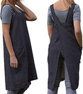 WROLEM Women's Practical Cross Back Pinafore Apron with Large Pockets Home Kitchen,Restaurant,Coffee House,Cooking,Gardening