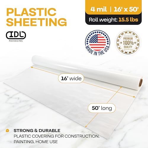 IDL Packaging Clear 4 mil Construction Plastic Sheeting, Slide&Slip - Image 2