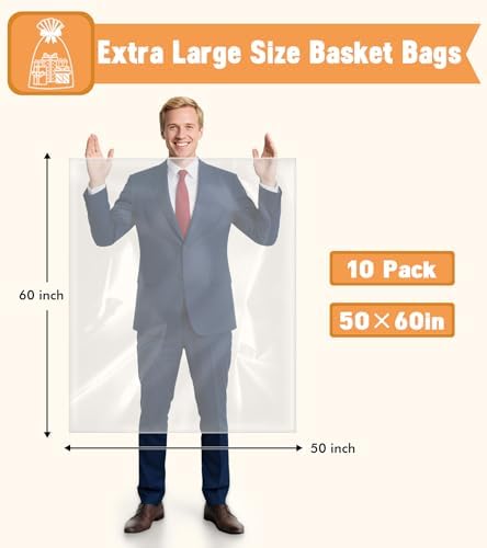 Yuiicaov 10PCS Extra Large Cellophane Bags, 50x60 Inches Clear Cellophane Wrap - Image 2