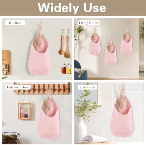 100% Linen Hanging Storage Bags Baskets 2 Pcs, Small Wall Storage Bag - Image 5