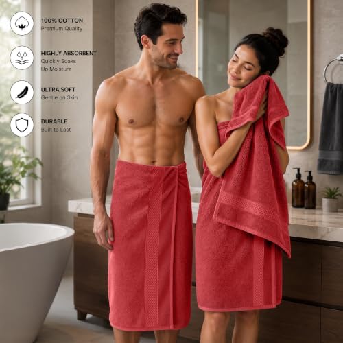 DAN RIVER 600 GSM Cotton Large Bath Towels Set of 4, 27 x 54 Inches - Image 3