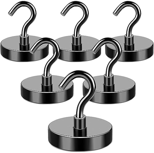 MIKEDE Magnetic Hooks Heavy Duty 170LB+ Strong Black Magnets Hook by MIKEDE