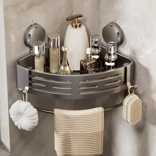 VOLPONE Shower Caddy Corner Suction Cup Shower Shelf Corner No Drilling by VOLPONE