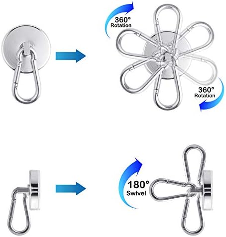 WELLZEER Magnetic Hooks 170lbs Magnet Hooks Carabiner - Image 2