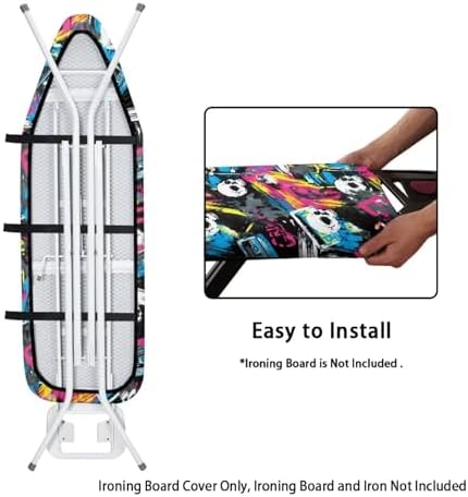 Sugar Skull Ironing Board Cover Stain Resistant Abstract Graffiti Painting Iron - Image 5