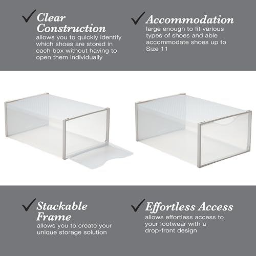 Simplify Set of 12 Stackable Shoe Boxes | Customizable | Fits Size 11 Shoes | - Image 3