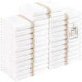 Homaxy 100% Ring Spun Cotton Kitchen Towels 24 Pack, Khaki Stripe by Homaxy