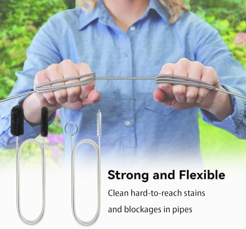 Flexible Drain Brush, 66 Inch Long Double Ended Hose Pipe Cleaners and 58 Inch - Image 4