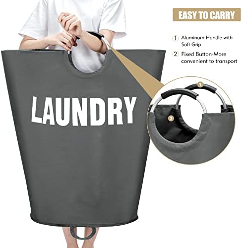 Maxsilan 160L XX-Large Laundry Basket Bag, Collapsible Hamper, Dark Grey - Image 5