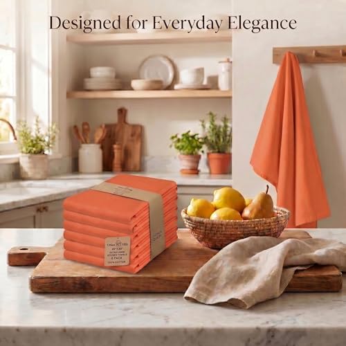 Urban Villa Kitchen Towels Cotton Dish Towels 20”x30” Orange - Image 5