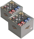 Vincona Shoe Organizer for Closet, 2 Pack Foldable Shoe Storage Bins by Vincona
