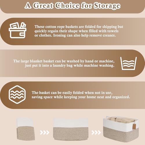Goodpick 75L Extra Large Woven Rope Blanket Basket - Image 7