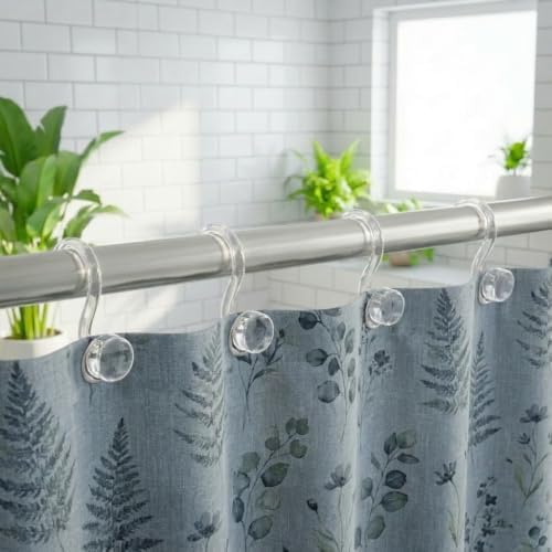 Bathway Plastic Shower Curtain Hooks, Decorative Hooks by Bathway