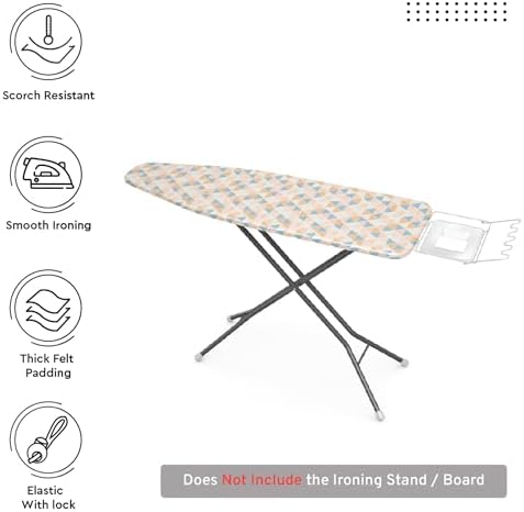 Encasa XO Ironing Board Cover and Pad, 4mm Felt 49"x18" - Image 2