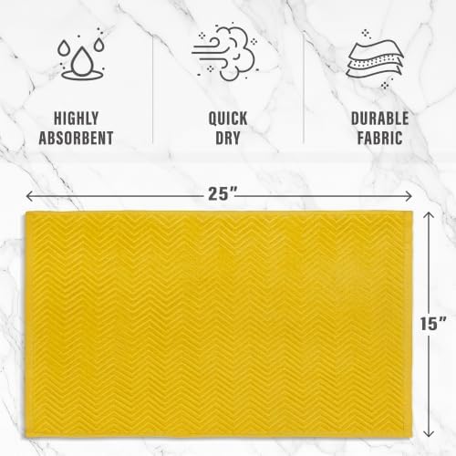 DecorRack 100% Cotton Kitchen Towels 15x25 in, Mustard Set - Image 3