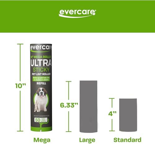 Evercare Pack of 3 All-Purpose Pet Mega Oversized Lint Roller Refills, 50 - Image 2