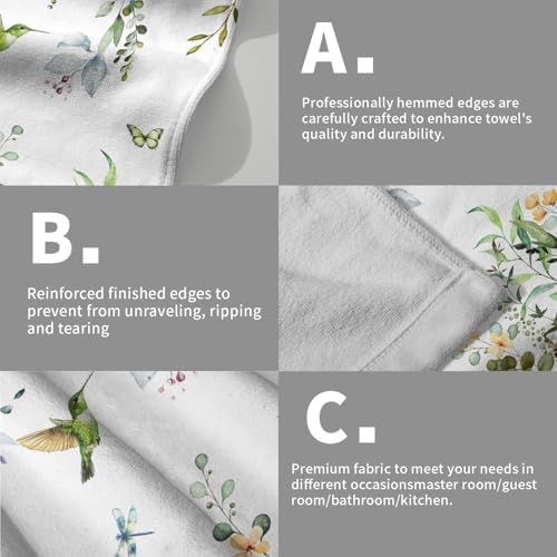 Spring Eucalyptus Leaves Kitchen Towels 14"x28" Set of 2 Green Botanical - Image 5