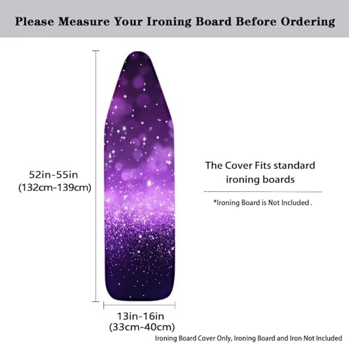 Ironing Board Cover Universal Stretchy Stain Reisstant Purple Starry Sky Cover - Image 5