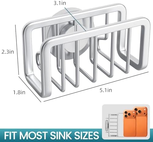 TAILI Sink Caddy with Strong Suction Cup, Sponge Holder - Image 3