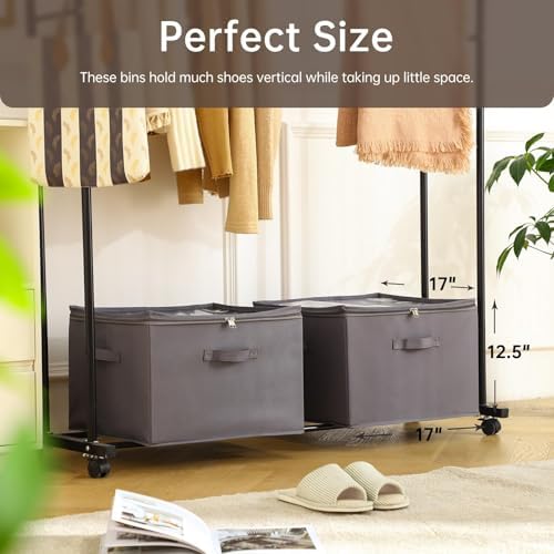 INSTY 2 Pack Shoe Organizer for Closet, Fits up to 32 Pairs, Adjustable - Image 2