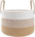 JMvicyroam 65L Extra Large Machine Washable Cotton Rope Blanket Basket by JMvicyroam