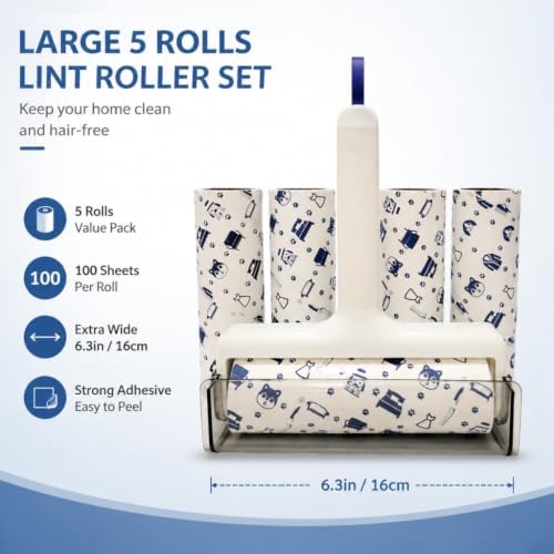 Lint Roller Kit, 500 Sheets, Pet Hair/Lint/Debris Remover. - Image 2