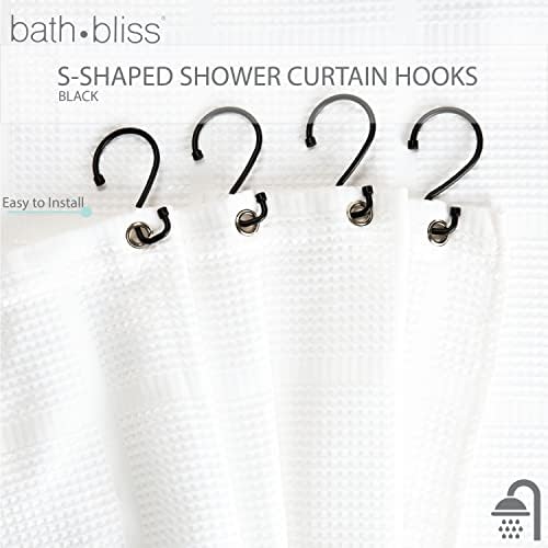 Bath Bliss 12 Pack S-Hook Shower Curtain Rings | Bathroom | Metal S Shaped - Image 2
