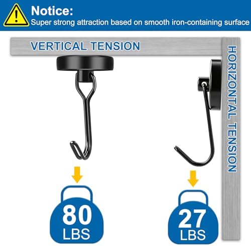 E BAVITE Magnetic Hooks, 80lbs+ Magnet Hook 2026 Cruise Essentials - Image 3