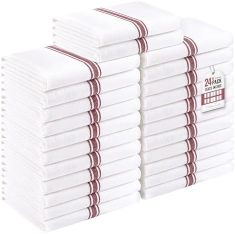 Homaxy 100% Ring Spun Cotton Kitchen Towels 24 Pack by Homaxy