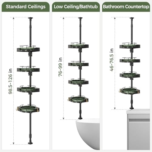 AKINBAS 360° Rotating Shower Caddy Tension Pole - Image 4