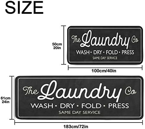 Laundry Room Long Rug Area Rug Non-Slip Floor Mat Waterproof Farmhouse Carpet - Image 2