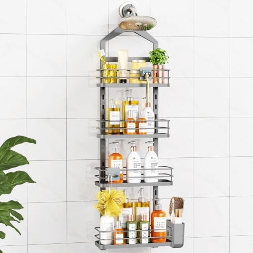 ODesign 4 Tier Adjustable Hanging Shower Caddy Over Showerhead Grey by ODesign