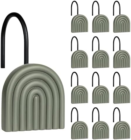 Sunlit Arch Shower Curtain Hooks, Decorative Bathroom Curtain Rings by Sunlit