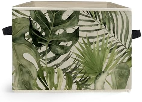 Boho Tropical Botanical Storage Box Bins, Decor by Unknown