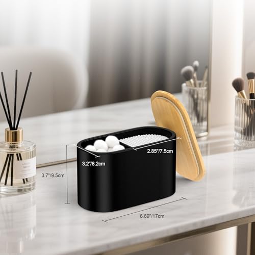 Cotton Swab Holder, Round Cotton Pads Balls Qtip Holder Dispenser - Image 5