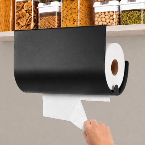 Aureo Paper Towel Holder Under Cabinet, No Drill, Hooks Over Shelf by Unknown