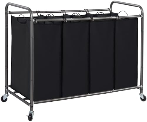 STORAGE MANIAC Laundry Sorter 4 Section, 47.5 Gal Laundry Hamper by STORAGEMANIAC