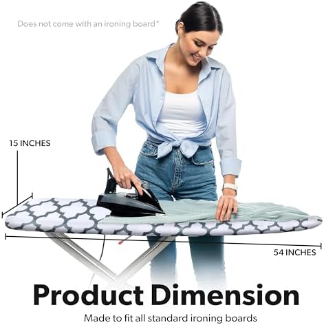 Home Intuition Iron Scorch Resistant Ironing Board Cover and Pad, Standard Size - Image 6