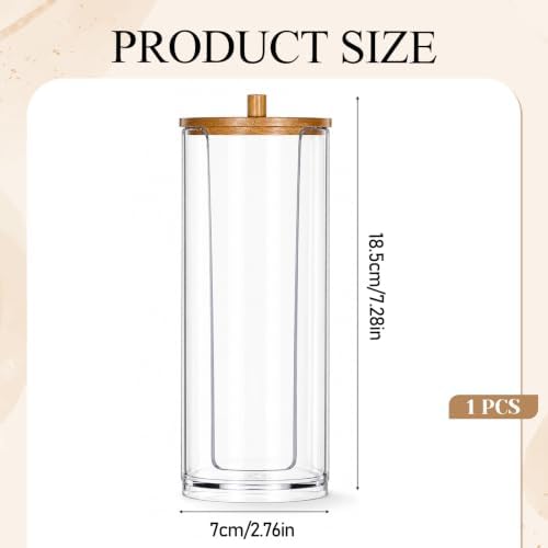 Acrylic Cotton Round Holder Pad Dispenser Makeup Remover Container - Image 2