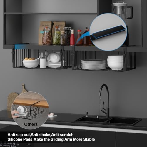 AmonHouseware 2Pack Under Shelf Basket Storage, Adjustable Hanging - Image 5
