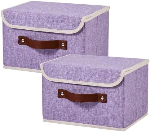 2PCS Storage Bins Boxes with Lids Decorative Fabric Baskets by Unknown