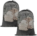 2 Pack Large Mesh Laundry Bags Black 23.6x35.4 Inch by FMLIUY
