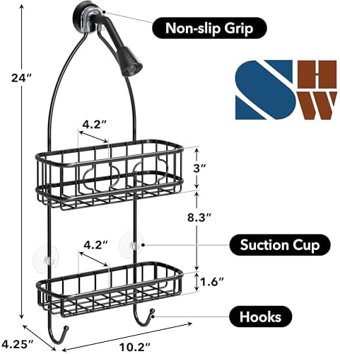 Simple Houseware Bathroom Hanging Shower Head Caddy Organizer - Image 4